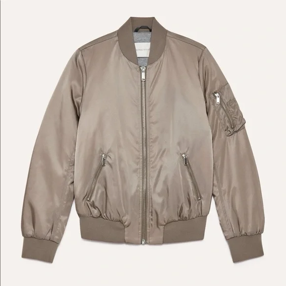 Babaton Aritzia Taupe Bomber Jacket - Picture 1 of 7
